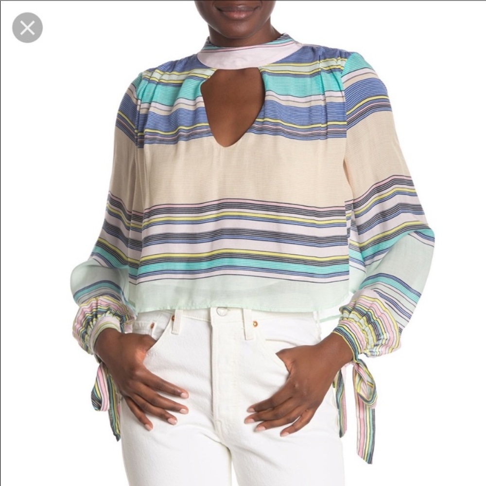 NWT Wildfox Stripe Backless Tie Crop Top XS